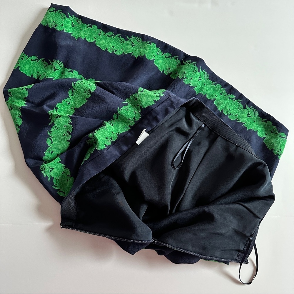 J.Crew Navy Silk Mini Skirt Size 6 Y2K Style - Picture 13 of 15